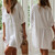 Casual Solid Color V-neck Summer Tunic Beach Dress