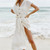 Casual Solid Color V-neck Summer Tunic Beach Dress