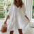 Casual Solid Color V-neck Summer Tunic Beach Dress