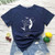 Celestial Moon Cat Witch Aesthetic T-shirt-XXL Size