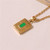Stainless Steel Green Stones Pendant Necklace