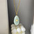 Stainless Steel Green Stones Pendant Necklace