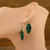 Natural Crystal Stone Olivary Hook Earrings