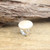 Oval Paua Shell Resizable Silver Ring