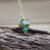 Natural Quartz Gems Mushroom Pendant Gold Chain Necklace
