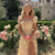 Vintage Floral Printed Puff Sleeve Sun dress