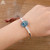 Wire Wrapped Natural Citrines Chip Beads Open Cuff Bangle Bracelet