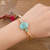 Wire Wrapped Natural Citrines Chip Beads Open Cuff Bangle Bracelet
