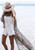Boho Floral Hollow Out Chiffon Beach Kimono Cover-Up