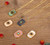 Paved Sun Flower Rhodonite Beads Gold Chain Adjustable Necklace