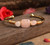 Natural Quartz Stone Chip Beads Gold Open Cuff Bracelet