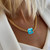 Turkish Evil Eye Bead Gold Color Copper Chain Necklace