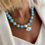 Lucky Turkish Evil Eye Natural Stone Charm Necklace