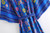 Boho Blue Floral Print Bat Sleeve V Neck Sashes Happie Robe