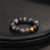 Natural Stretch Beaded Stone With Copper Rope Ring