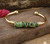 Copper Wire Wrapped Stone Nugget Beads Open Cuff Bangle Bracelet