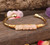 Copper Wire Wrapped Stone Nugget Beads Open Cuff Bangle Bracelet