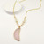 Moon Shape Gray Labradorite Stone Statement Necklace