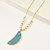 Moon Shape Gray Labradorite Stone Statement Necklace
