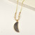 Moon Shape Gray Labradorite Stone Statement Necklace