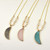 Moon Shape Gray Labradorite Stone Statement Necklace