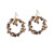 Gold Round Circle Stone Bead Dangle Earrings