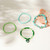 Green Glass Beads Stone Beaded Eye Charm Bracelet