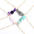 Bohemian Three Real Stone Classic Dainty Chain Necklace
