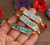 Turquoises Stone Slab Beads Open Cuff Bangle Bracelet