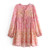 Boho Tie Neck Rayon Cotton Summer Mini Sundress
