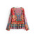 Boho Floral Printed Lace-up Blouse