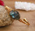 Flash Labradorite Stone Gold Copper Bangle Cuff Bracelet