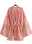 Flower Print Kimono Tide Bow Sashes Beach Mid Long Cardigan