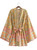 Flower Print Kimono Tide Bow Sashes Beach Mid Long Cardigan