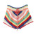 Colored Striped Crochet Bandage Sweater & Mini Short Set