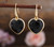 Heart Shaped Natural Crystal Gemstone Dangle Hook Earrings