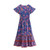 Boho Floral Bat Sleeve Button V Neck Tassel Maxi Dress