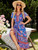 Boho Floral Bat Sleeve Button V Neck Tassel Maxi Dress