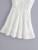 Bohemian Solid White Cotton Drawstring Strap Dress