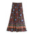 Floral High Elastic Waist Rayon Cotton A-Line Maxi Skirt