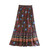 Floral High Elastic Waist Rayon Cotton A-Line Maxi Skirt