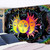 Celestial White Black Colorful Sun Moon Mandala Wall Hanging Tapestry Size  150x150cm