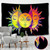 Celestial White Black Colorful Sun Moon Mandala Wall Hanging Tapestry Size 230x180cm