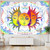 Celestial White Black Colorful Sun Moon Mandala Wall Hanging Tapestry Size 275x180cm