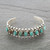 Luxury Antique Silver Plated Zinc Alloy Color Stone Bracelet