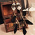 Vintage Baroque Chain Feather Mask Ball Tassel Long Earrings