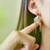 Natural Oval Inlaid Red Tourmaline Pearl Exquisite Earrings