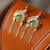 Natural Oval Inlaid Red Tourmaline Pearl Exquisite Earrings
