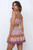 Boho Pink Floral 2 Piece Sleeveless Top & Drawstring Mini Skirt