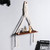 Boho Black Wood Hanging Macrame Wall Shelf